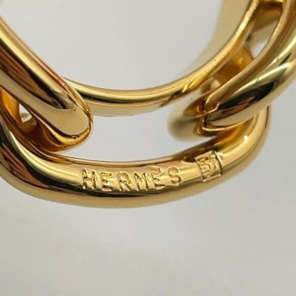 HERMES Chaine d'Ancre Gold Scarf Ring W/Box /Bag - Picture 2 of 8